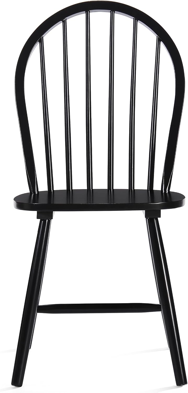 Christopher Knight Home Declan 5 Piece Wooden Dining Table Set for 4, Modern Dining Chairs Set of 4 and Table Set, Round Dining Table and Chair Set for Home/Apartment/Restaurant, Black+Brown