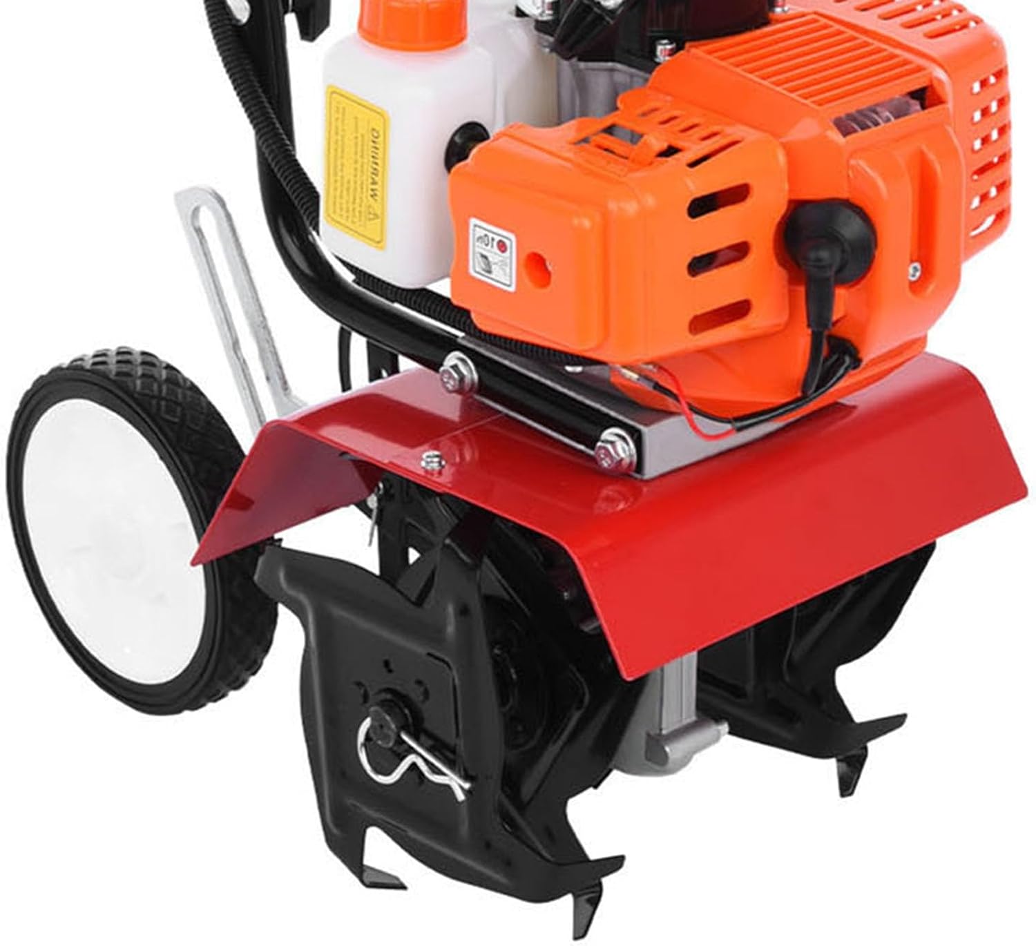 Upgrade Mini Garden Tiller, 2 Stroke 9000RPM 1.2L Gas Tiller, Tiller for Gardening, Rototiller Gas Powered Garden Tiller Cultivator for Farm Plant & Lawn Ploughing, Furrowing, Weeding Orange