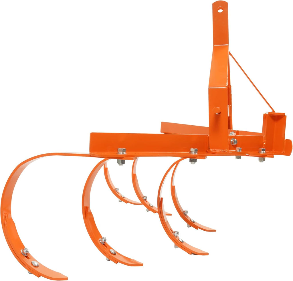 3 Point Cultivator 25-35 HP Category 1 Hitch Heavy Duty Tractor Attachment with 6 Spring Steel Shanks Powder-Coated Steel