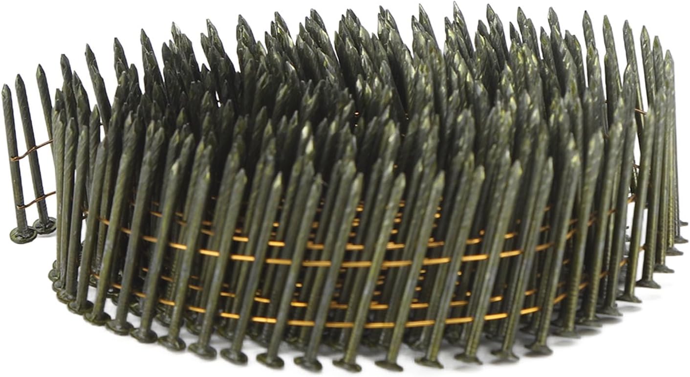 Omabeta 40 Rolls 16000 Counts 15 Degree Wire Coil Siding Nails Steel Thread Coil Nails for Cladding Pallet Construction Roofing Fencing