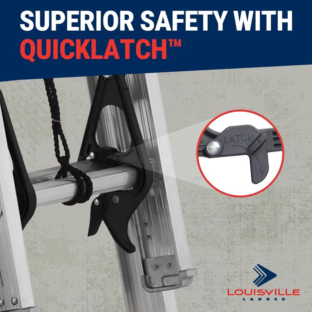 Louisville Ladder 16-foot Aluminium Extension Ladder, 250-Pound Load Capacity, Type I, AE3216