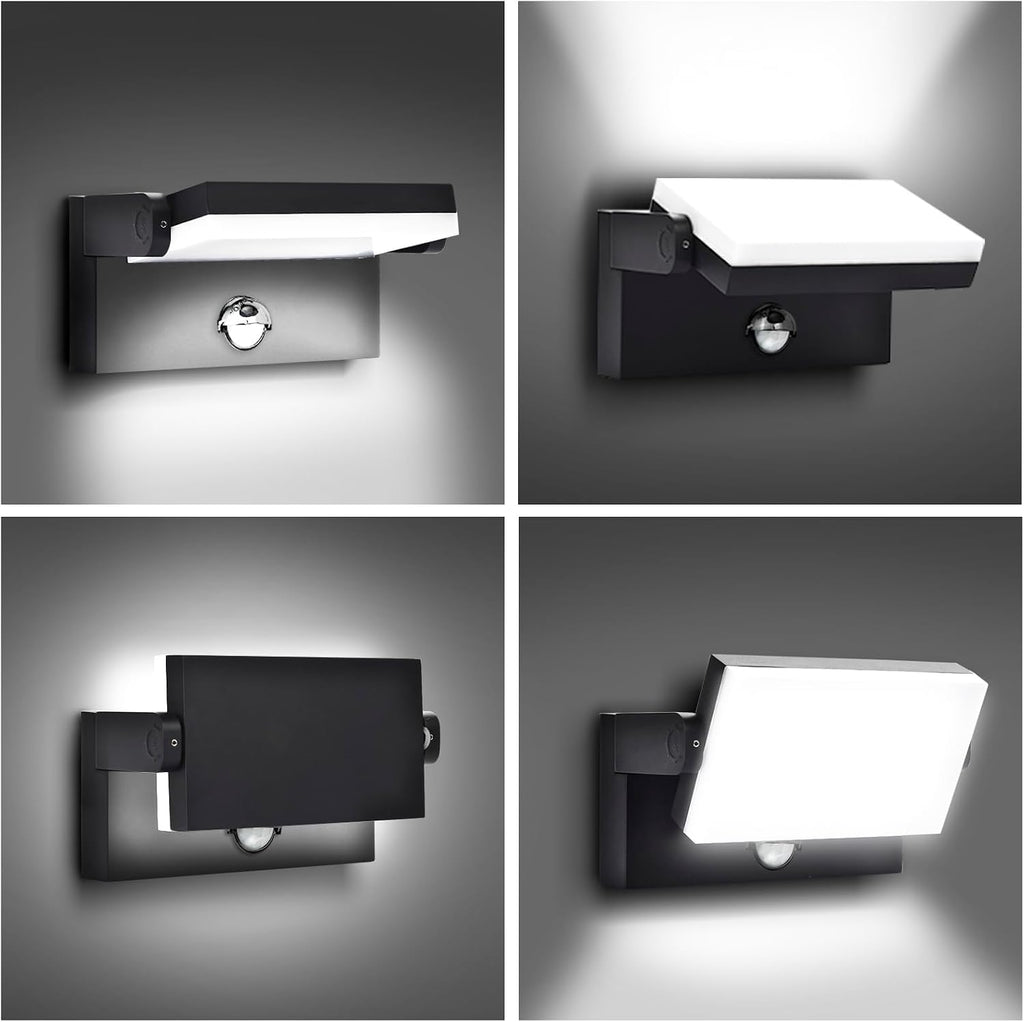 rosykite 40W LED Wall Pack Lights Outdoor Motion Sensor,360 °Rotation 5000K 6000K 4000K Selectable Exterior Flood Lighting Fixture Sconce for Porch Garage Patio
