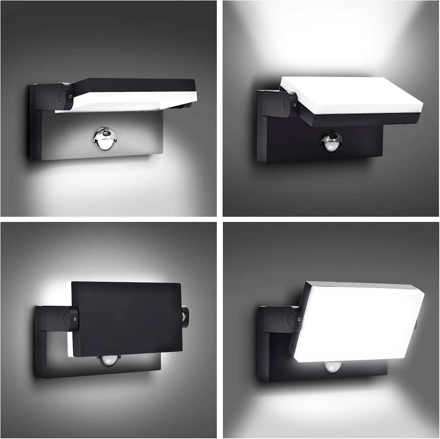 rosykite 40W LED Wall Pack Lights Outdoor Motion Sensor,360 °Rotation 5000K 6000K 4000K Selectable Exterior Flood Lighting Fixture Sconce for Porch Garage Patio