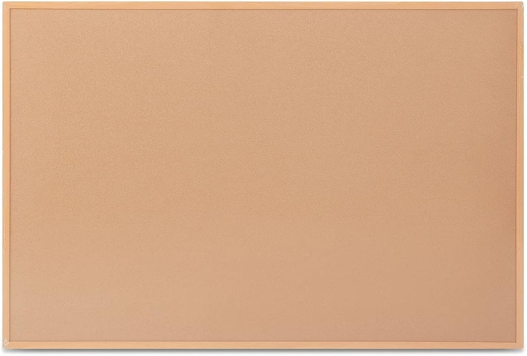 Staples Cork Bulletin Board, Oak Frame, 6'W x 4'H