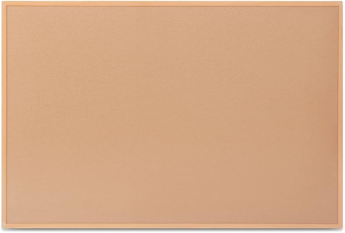 Staples Cork Bulletin Board, Oak Frame, 6'W x 4'H