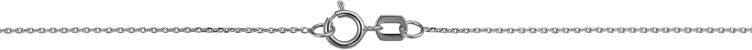 Kooljewelry 14k White Gold 0.6 mm Diamond-cut Cable Chain Necklace (16, 18, 20, 22, 24 or 30 inch)