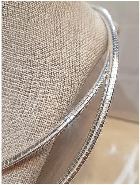 Verona Jewelers 925 Sterling Silver necklace Flexible Italian Flat Omega Necklace for women-2MM 3MM 4MM 6MM 8MM Cubetto Italy Wire Necklace Chain 16 18 20