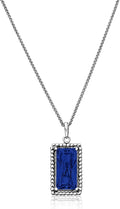JEAN RACHEL JEWELRY 925 Sterling Silver Necklace for Women - Baguette with Cubic Zirconia Vintage Design - Hypoallergenic, Lead & Nickel Free - Artisan Handcrafted Statement Necklace