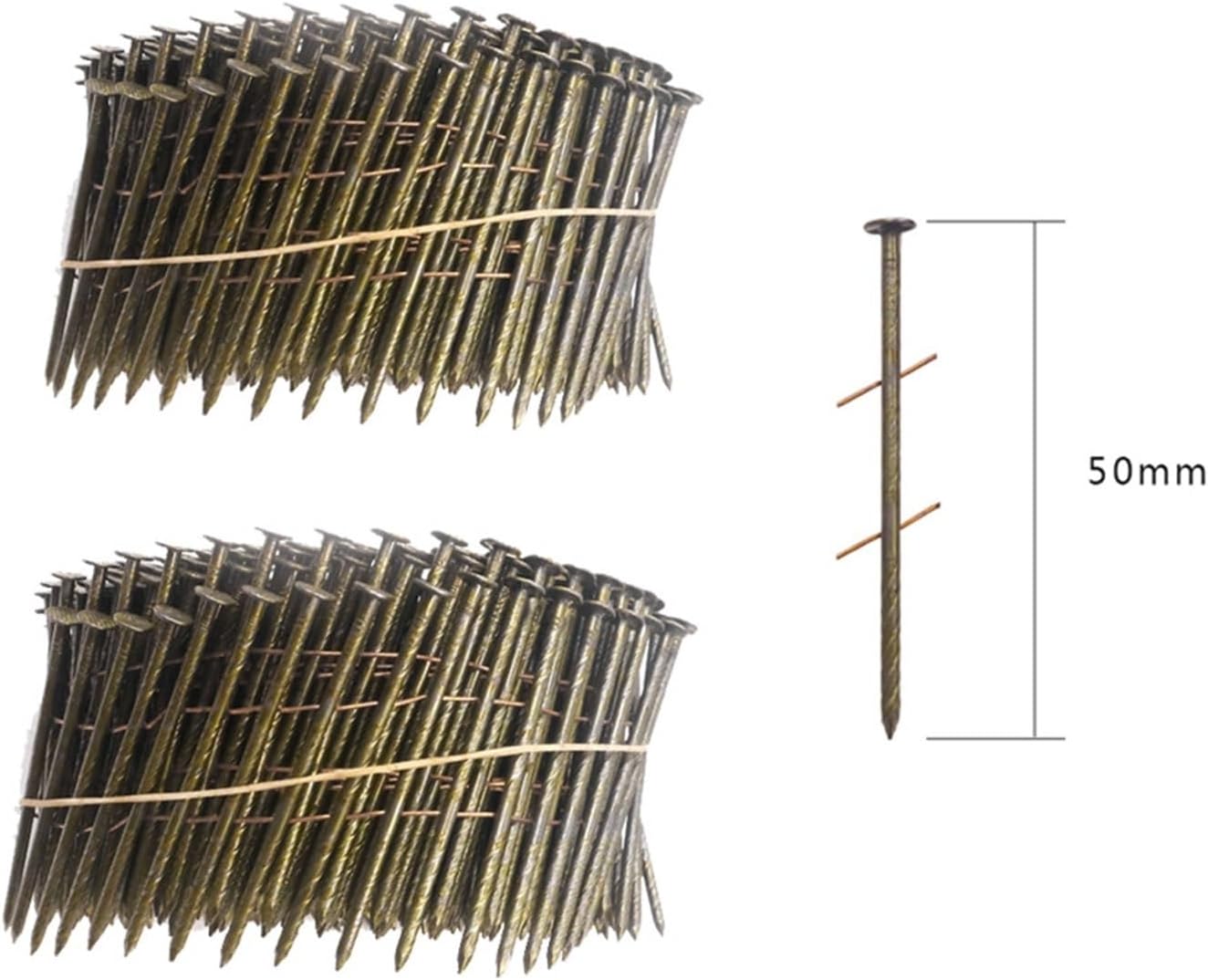Roofing Nails 1roll*9000pcs Thread Nail Coil Nails Pallet Nailer Pneumatic Wooden Pallets Roofing