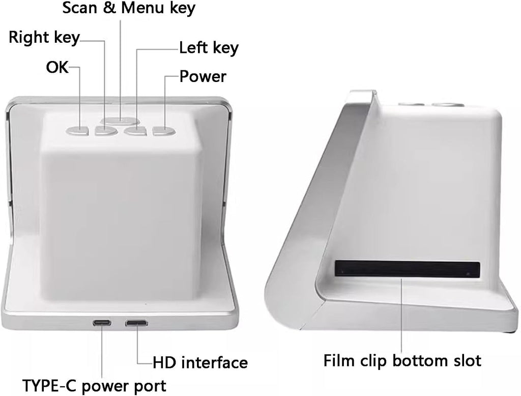 All-in-One Digital Film Scanner, 22 MP Film & Slide Scanner, with 5 Inch LCD Screen, Built-in 16GB Memory, Converts