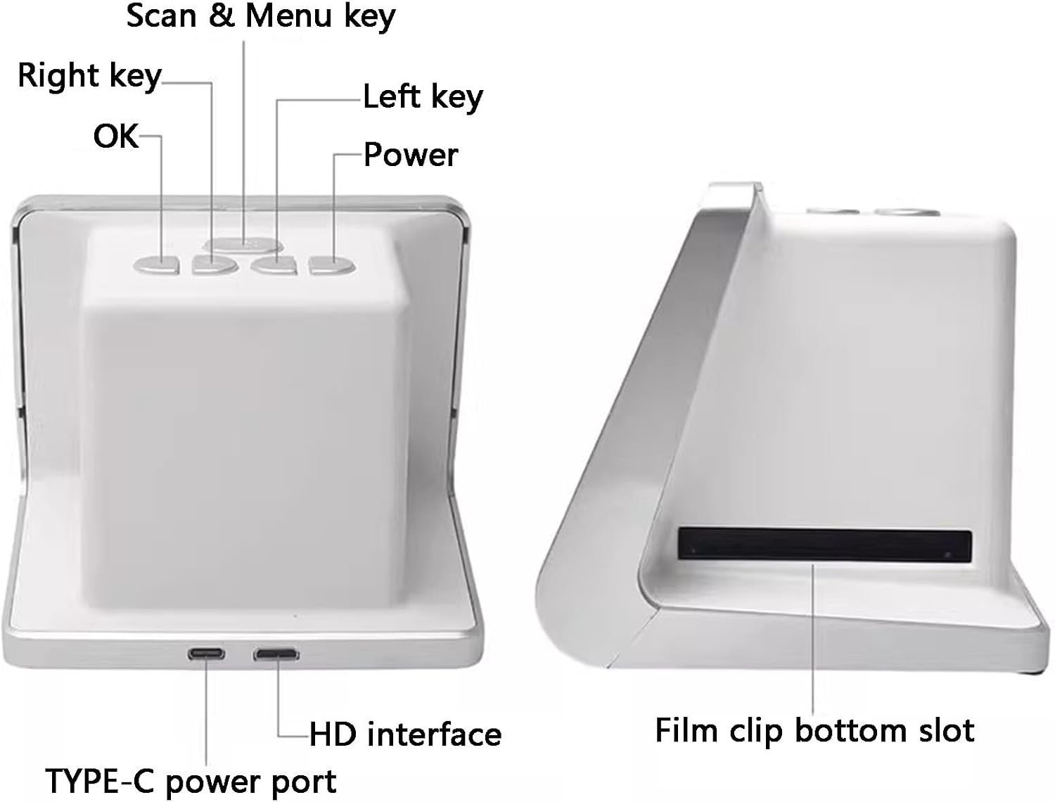 All-in-One Digital Film Scanner, 22 MP Film & Slide Scanner, with 5 Inch LCD Screen, Built-in 16GB Memory, Converts