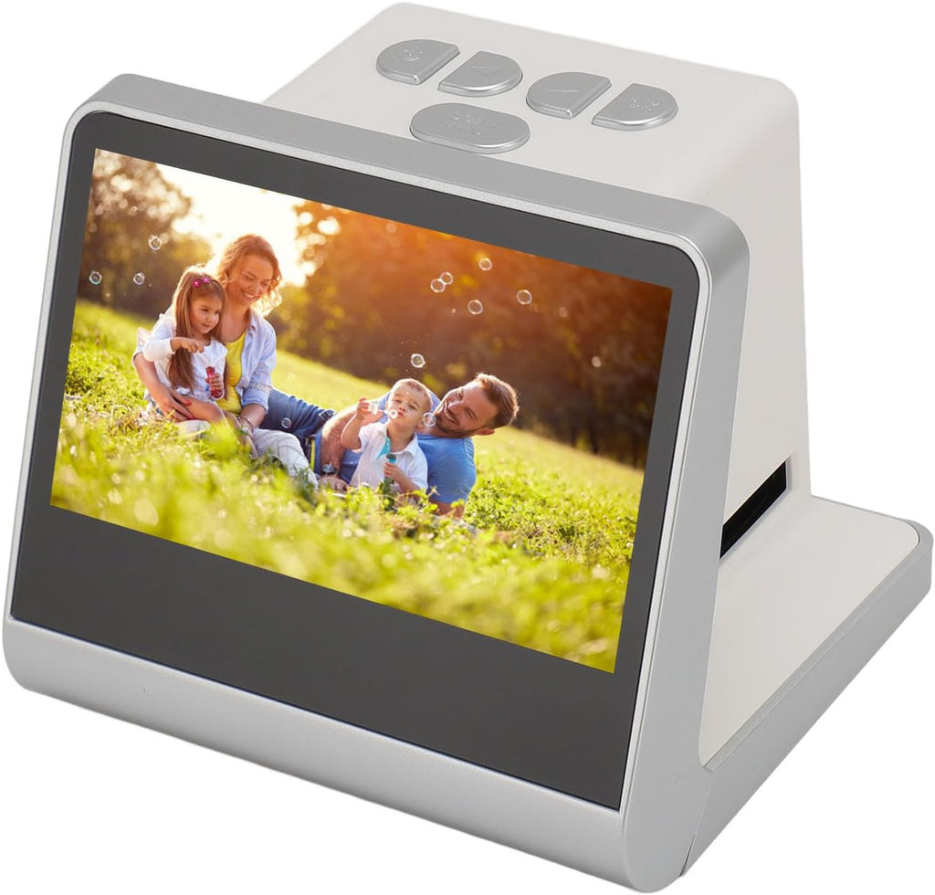 Film Scanner to Digital, 14MP 22MP Interpolation, 5in LCD Screen, 16G Memory, Converts Negatives Film into JPEG Files with Output, Easy to Operate for Sharing Memories (US Plug)