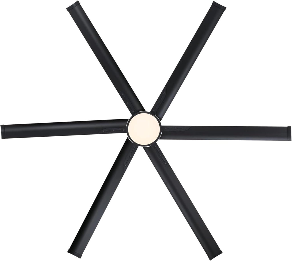 Westinghouse Lighting Hudson Yards Adjustable Ceiling Fan with Light, 80-Inch Industrial-Style Indoor/Outdoor Fan in Matte Black, DC Motor, Dimmable LED with Opal Frosted Glass, Remote Control