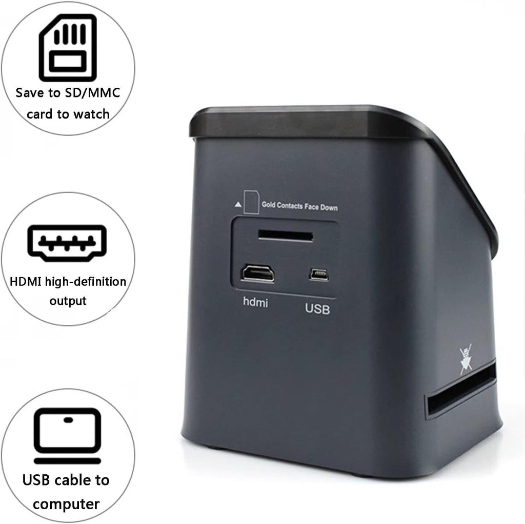 Digital Slide Scanner, 22MP Film Scanner with Large 4.3' Display and HDMI, Converts 35mm/126/110/Super 8 Film and 135/126/110 Slides to Digital Photos