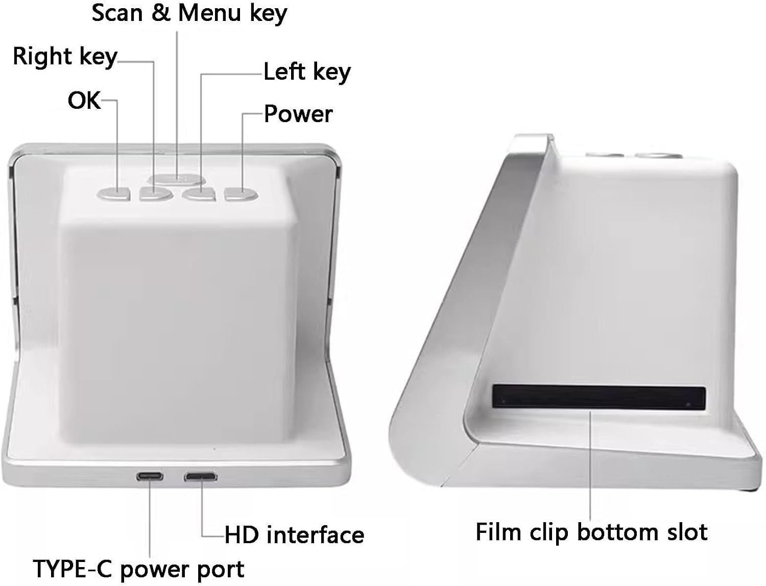 All in One Digital Film Scanner, 22 MP Film Slide Scanner, with 5 Inch LCD Screen, Built-in 16GB Memory, Converts