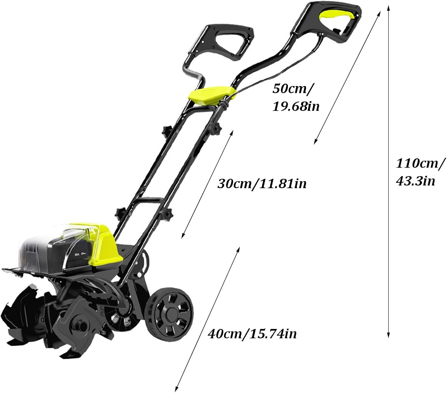 Cordless Electric Garden Tiller Cultivator, Garden Rototiller, Long-Lasting Battery Life, Brushless Motor, Powerful Soil Cultivator for Lawn Orchard Vegetable Patch