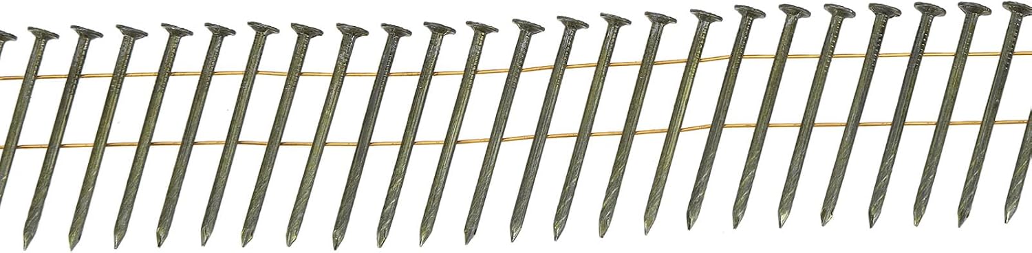 16000 Roofing Nails, 40 Rolls Coil Siding Nailer, 15 Degree Round Head Ring Shank Nails, 2.1x38mm Wire Coil Siding Nails
