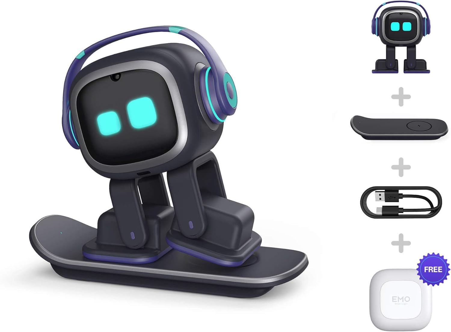 EMOPET AI Desk Robot Companion - ChatGPT Enabled with Voice Commands & Dancing, Interactive AI Robot Pet with Personality, for Adults and Kids