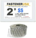 2' x .093 Ring 304SS Coil Nails 15-DEG Wire 3,600ct