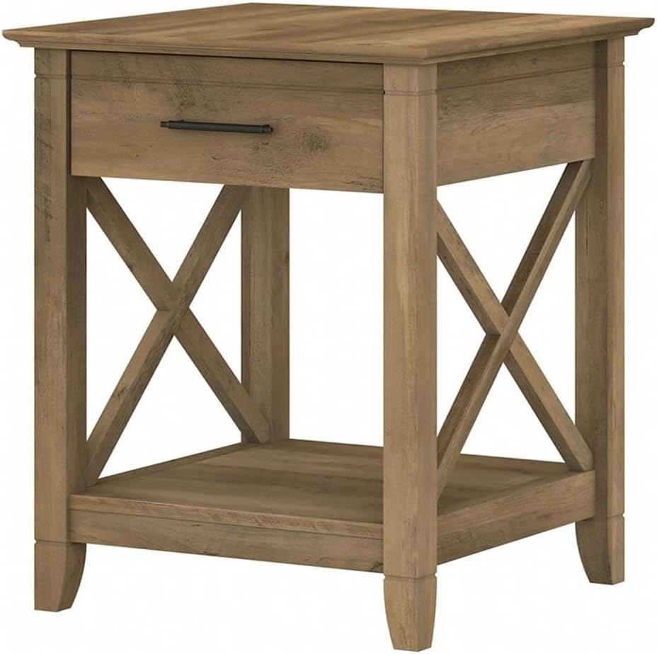 Bush Home Key West Nightstand with Drawer in Reclaimed Pine