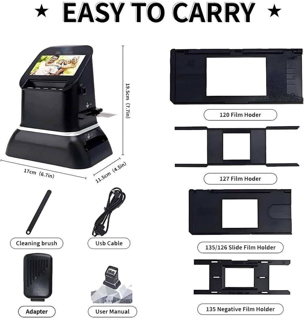 Digital Film Slide Scanner High Res Converter with Edit Preview Function Convert 35mm 135 126 127 Negative Slides to Digital JPEG