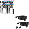 SUNTHIN RGBW Color Changing Spot Uplights 10 Pack with 13FT Extension Cord with 3-Pin for RGBW Outdoor Landscape Spotlights