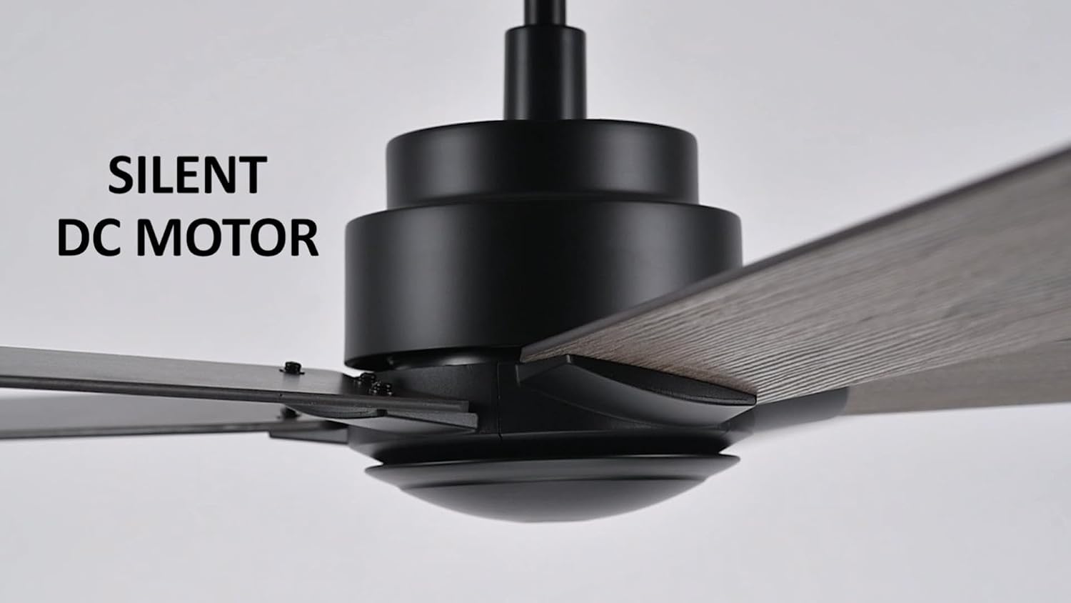 Carro 60 Inch Ceiling Fan without Lights, Black Ceiling Fan with Remote Low Profile, 10-Speed Reversible DC Motor, 5 Dual Finish Blades, Indoor, for Bedroom