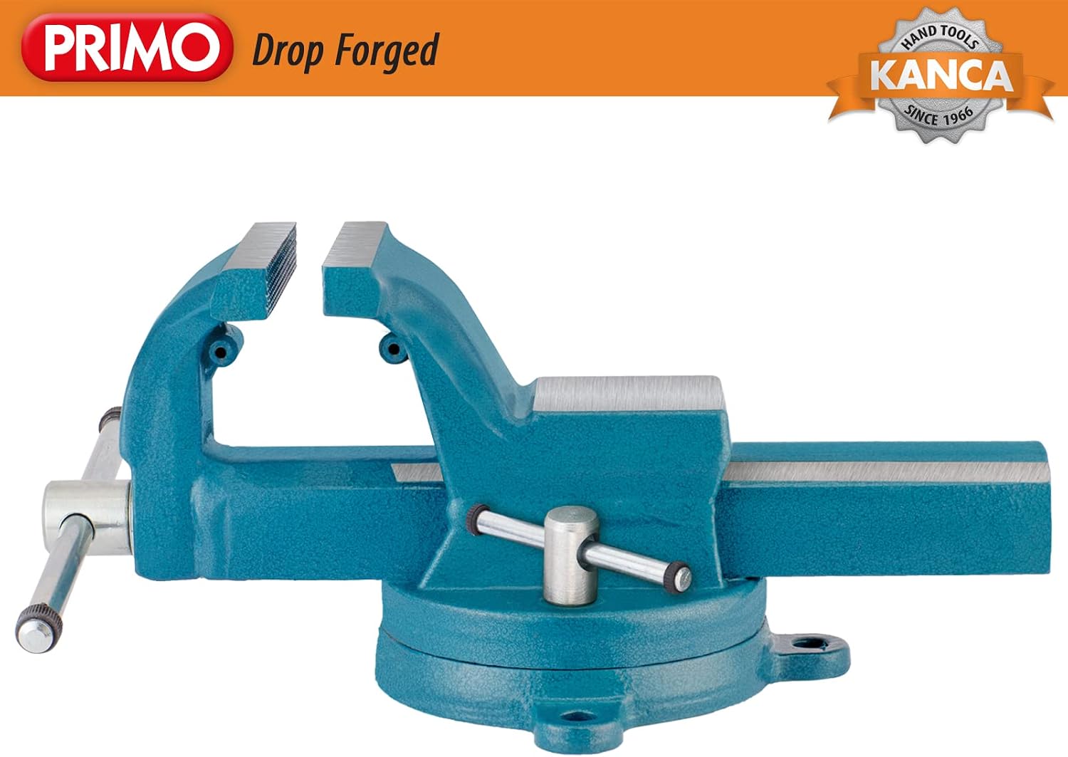 KANCA PRM-140,PRIMO PARALLEL VISE With 360° Rotating Swivel Base,Drop-Forged Bench Vise,Jaw Opening(Max) 5.6 INCH,Strong Hand Tools and Machinist Vise,Tools & Home Improvement Product,Blue Color(5.6')