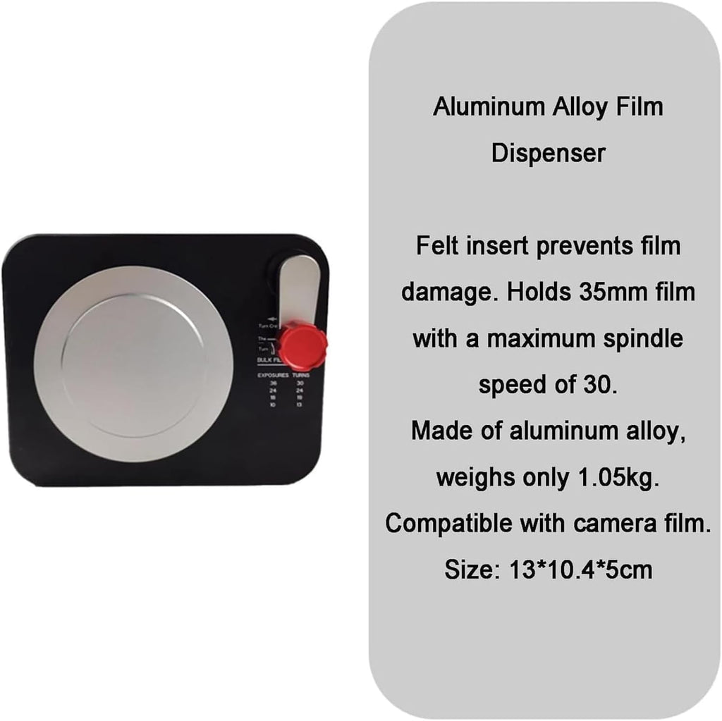 35mm Camera Film Dispenser, AP Film Roll Separator Film Distributor, Max Spindle Count 30, with Locking Cover & Film Rewind Handle, Felt Lining, for Retro Camera