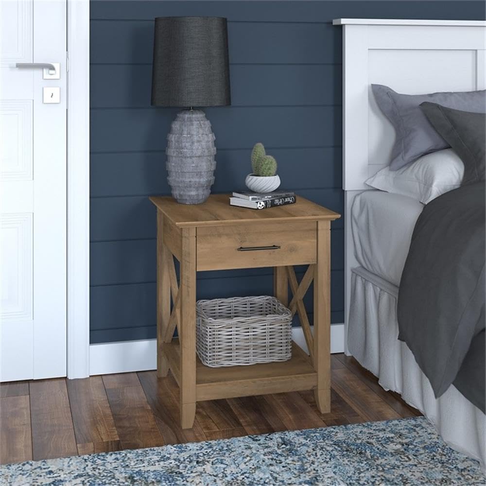 Bush Home Key West Nightstand with Drawer in Reclaimed Pine