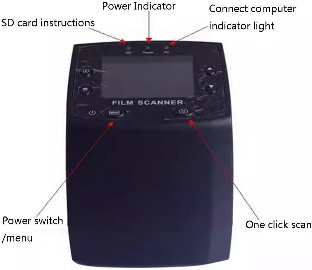 Mini Digital Film Slide Scanner, Negative Viewer, with 2.4 LCD Color Screen, Slide Mounts Feeder, Converts Film Slides to JPEG Images