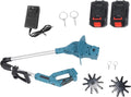 Asixxsix 21V Cordless Electric Cultivator, 330RPM Garden Tiller with 2 Rechargeable Batteries 1300mAh, Garden Cultivator for Lawn Gardening Soil (2 Batteries - Single Tine Cutter 110-240V US Plug)
