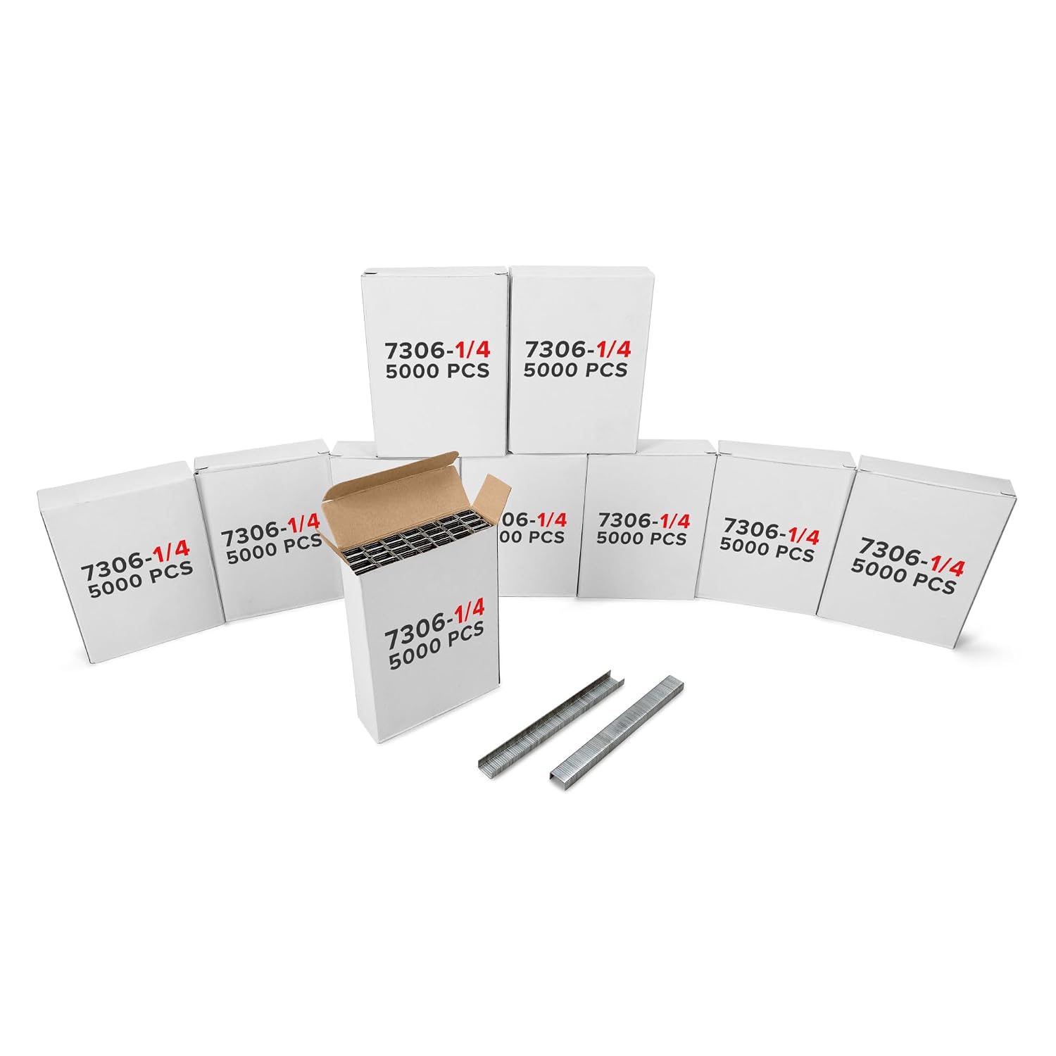 IDL Packaging Heavy Duty Staples for Plier HSP-12 - 7/16' x 1/4' x 0.04' (10 Boxes, 50000 Pcs) - Non-Rusting Stainless Steel & Zinc-Plated Steel Industrial Staples