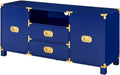SEI Furniture - Campaign Entertainment Center Console - Navy - Transitional Design, Blue Finish - Ideal for Living Room, Family Room (MS3212)