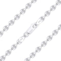 Alfred & Vincent 3.5mm Puffed Marina/Mariner Link Italian Chain Necklace in .925 Sterling Silver