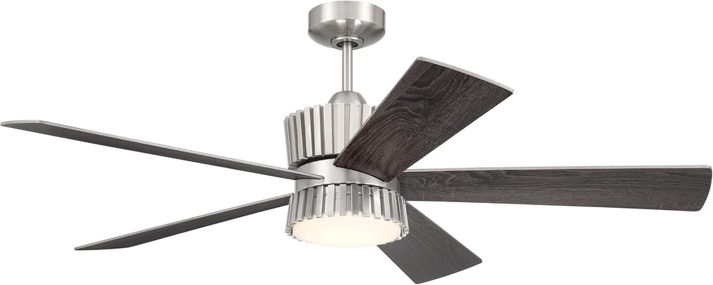 Craftmade 52' Theiry in Brushed Polished Nickel Finish Ceiling Fan with Optional LED Light Kit, Remote Control Included, Smart WiFi Enabled w/Voice Activation, works w/Alexa & Smart Home Devices