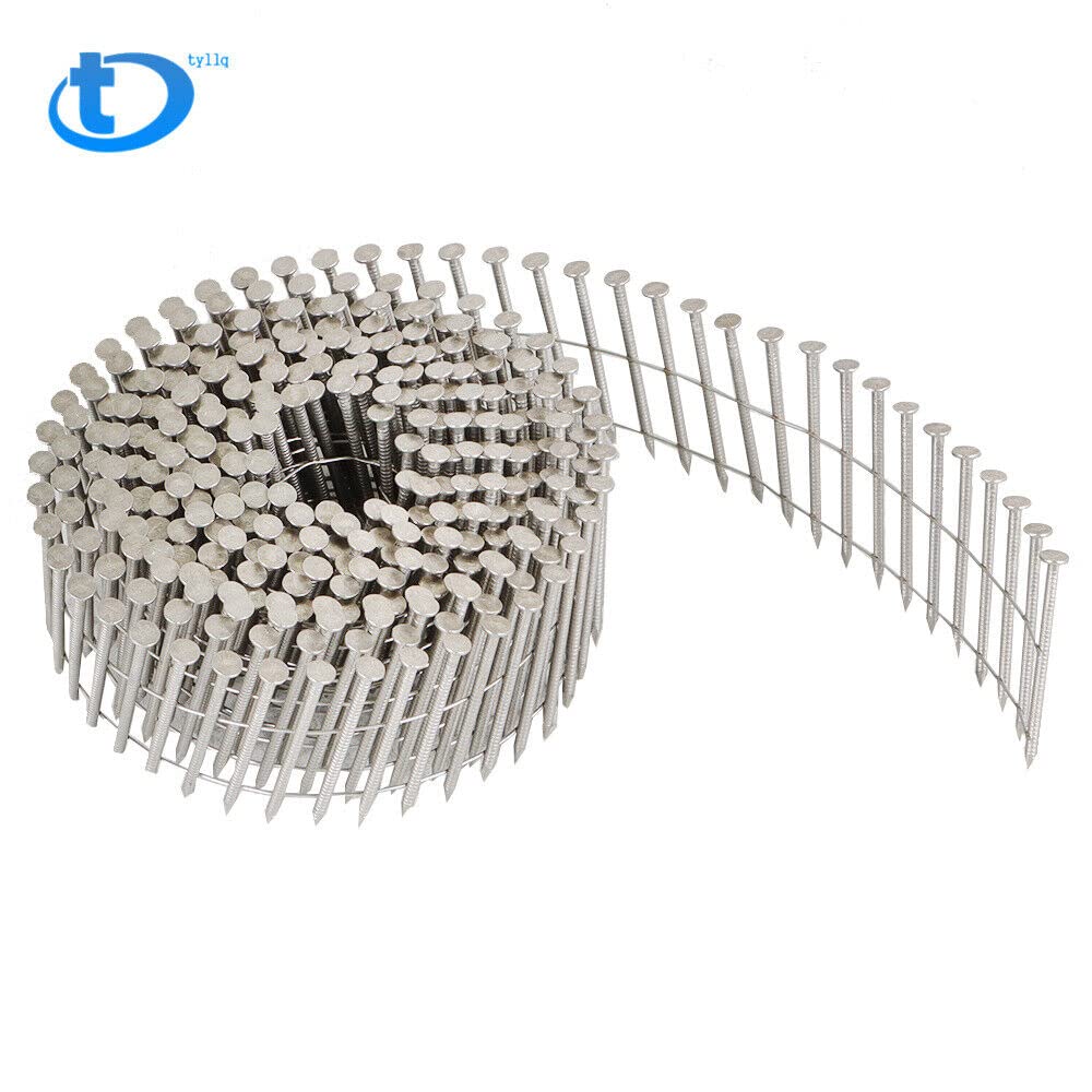 15 Degree Wire Coil 1-3/4' ×.09' Ring Shank Stainless Steel Siding Nails 3600Pcs