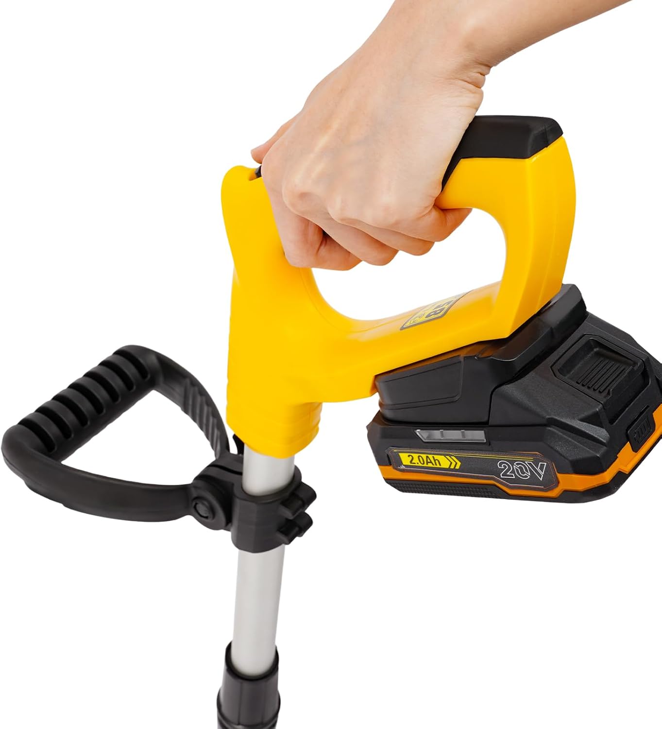 20V Cordless Tiller Cultivator, 250RPM Handheld Electric Tilling Machine, 9.84' Tilling Depth, Electric Garden Tiller with 2.0 AH Battery for Lawn/Gardening/Soil Cultivation