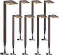 GOODSMANN Low Voltage Landscape Lights 8PK Landscape Lighting Kit Pathway Light Wired Outdoor Walkway Lights 0.7W LED 100 Lumen Oil Rubbed Bronze Finish Warm White with Cable Connectors Metal Stakes