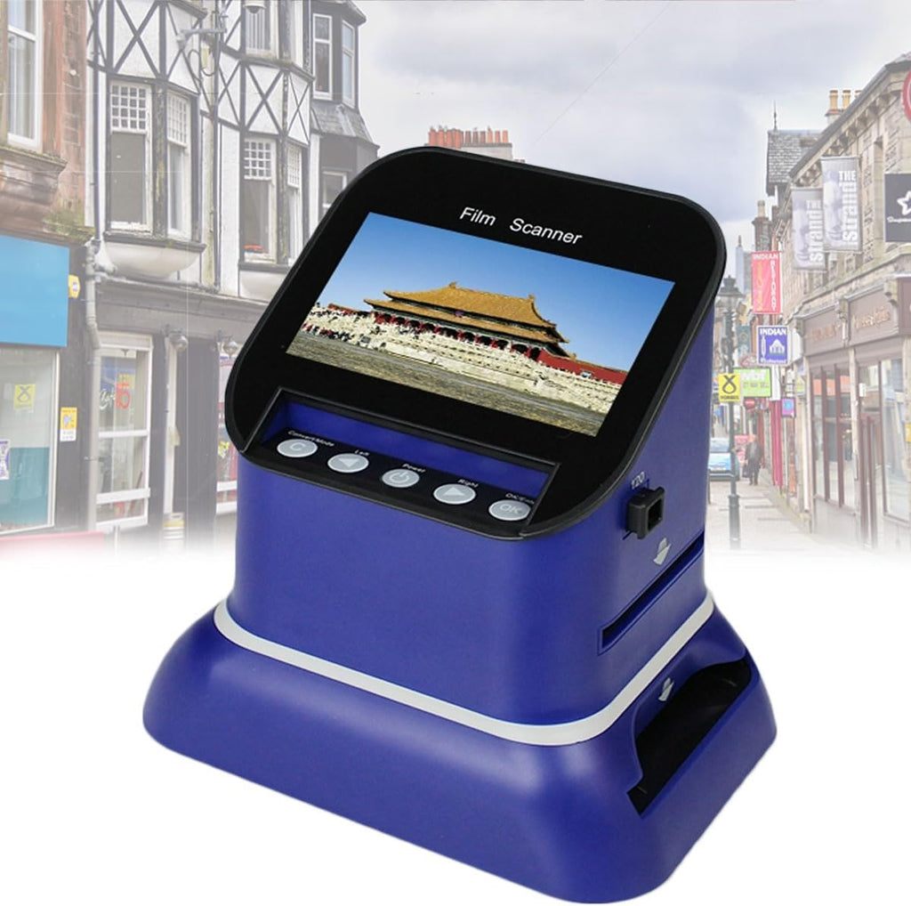 22 Million Pixels Film Scanners, 4.3' Digital Slide Viewer, Conver 135, 120, 126, 127 Negative&Slides to Digital JPEG, with 8G Memory Card, External 128GB Memory Card, for Old Film Restoration, Trips