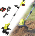 Cordless Tiller Cultivator, 270Rpm Electric Garden Tiller with 4 Steel Blades, 25Cm Cultivating Width, 22Cm Tilling Depth, 4000Mah Battery, for Lawn Gardening