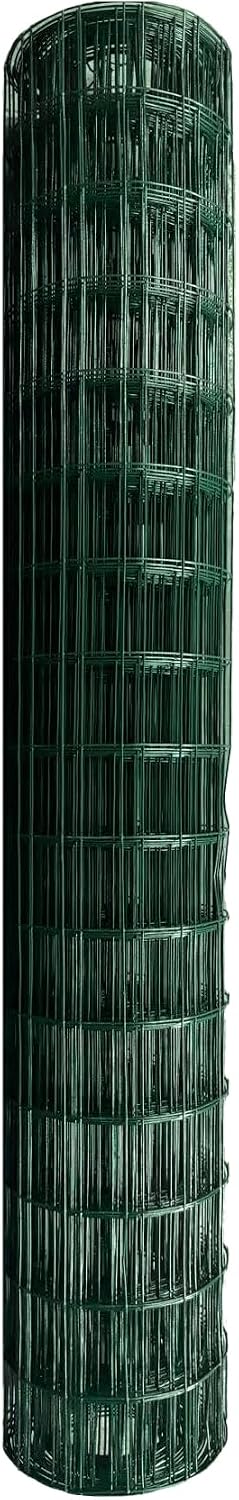 Nuvo Iron Welded Wire Fence Mesh - Rectangular Mesh 4' x 50' - Green Vinyl PVC Coated