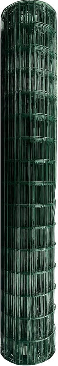 Nuvo Iron Welded Wire Fence Mesh - Rectangular Mesh 4' x 50' - Green Vinyl PVC Coated