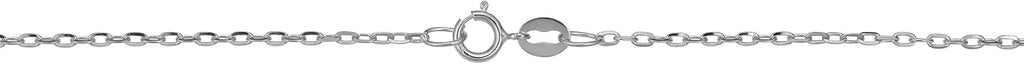 Kooljewelry Womens Diamond-Cut Cable - 14k White Gold Chain Necklace
