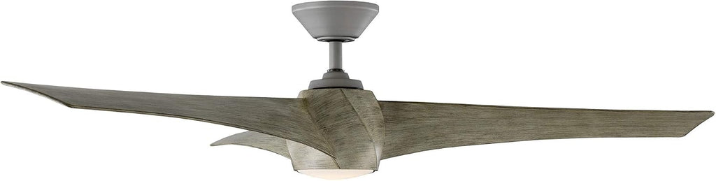 Modern Forms Twirl Smart Indoor and Outdoor 3-Blade Ceiling Fan 58in Graphite Weathered Wood 2700K LED Light Kit and Remote Control worksworks with Alexa and iOS or Android App