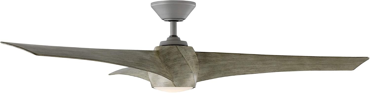 Modern Forms Twirl Smart Indoor and Outdoor 3-Blade Ceiling Fan 58in Graphite Weathered Wood 2700K LED Light Kit and Remote Control worksworks with Alexa and iOS or Android App