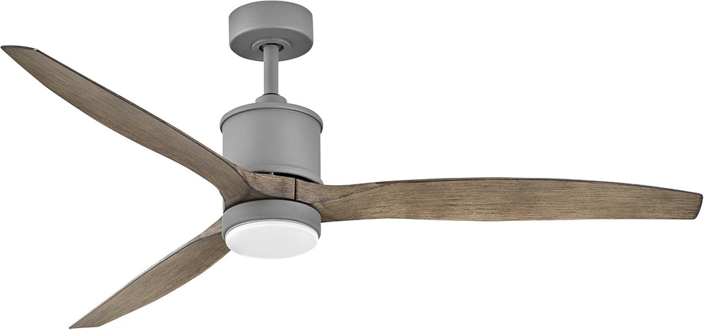Hinkley Hover 60' Indoor/Outdoor Smart Ceiling Fan with Light and Remote, Modern Propeller Style with Composite Fan Blades, Integrated LED, Graphite and Driftwood