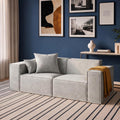 ROVE LAB Love Seat Sofa in a Box, No Assembly, Deep Seat and Comfy, Modular Sofa, Spill-Proof Fabric, Modern Small Couch for Living Room Loveseats, Bedroom, Apartment, Home Office (Platinum Grey)