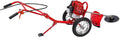 2-in-1 Gas Lawn Mower and Tiller, 49CC 2-in-1 Lawn Mower Tiller, Garden Tiller with Weeding and Loosening Blades, Red & Black Two-Stroke Hand-Push Weeder for Yard Mowing Soil Tilling