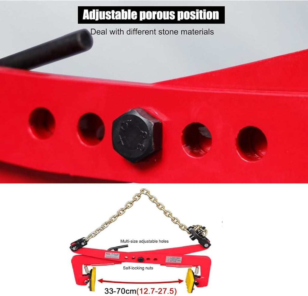 Granite Slab Lifting Clamp Pliers, 30/40/50/60/70/80/90cm Adjustable Jaw Opening Stone Lifting Tool, Roadside Curb Clamp for Handling Concrete Block, Aluminum Plate, Metal Sheet(33-70cm(12.7-27.5))